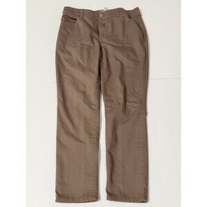 Chico's Straight Leg Denim Pants, Mushroom Brown, Size 2